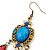 Multicoloured Acrylic Bead Chandelier Earrings In Antique Gold Tone - 75mm L - view 8