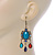 Multicoloured Acrylic Bead Chandelier Earrings In Antique Gold Tone - 75mm L - view 5