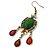 Multicoloured Acrylic Bead Chandelier Earrings In Antique Gold Tone - 75mm L - view 7