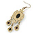 Multicoloured Acrylic Bead Chandelier Earrings In Antique Gold Tone - 75mm L - view 4