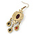 Multicoloured Acrylic Bead Chandelier Earrings In Antique Gold Tone - 75mm L - view 4