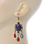 Multicoloured Acrylic Bead Chandelier Earrings In Antique Gold Tone - 75mm L - view 6