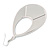 Large Teal Enamel With Glitter Oval Hoop Earrings In Silver Tone - 90mm L - view 4