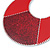 Large Red Enamel With Glitter Oval Hoop Earrings In Silver Tone - 90mm L - view 6
