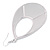 Large White Enamel With Silver Glitter Oval Hoop Earrings In Silver Tone - 90mm L - view 5