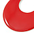 Large Red Enamel Oval Hoop Earrings In Gold Tone - 85mm L - view 5