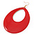 Large Red Enamel Oval Hoop Earrings In Gold Tone - 85mm L - view 3