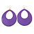 Large Purple Enamel Oval Hoop Earrings In Gold Tone - 85mm L - view 7
