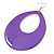 Large Purple Enamel Oval Hoop Earrings In Gold Tone - 85mm L - view 3