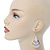 White Enamel With Glitter Teardrop Earrings In Gold Tone - 65mm L - view 2