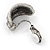 C Shape Hematite Crystal Marcasite Clip On Earrings In Burnt Silver Tone - 20mm - view 4