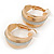 Small Gold Tone Hoop Clip On Earrings With Silver Glitter - 23mm - view 5