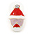 Red/ White/ Pink Enamel 'Christmas Santa Claus' Stud Earrings In Gold Plating - 20mm Length - view 6