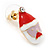 Red/ White/ Pink Enamel 'Christmas Santa Claus' Stud Earrings In Gold Plating - 20mm Length - view 3