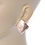 Gold Tone Textured Crystal Square Stud Earrings - 30mm - view 5