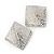Silver Tone Textured Crystal Square Stud Earrings - 30mm - view 6
