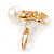 Multicoloured Enamel Diamante 'Daisy' Clip On Earrings In Gold Tone - 25mm L - view 4