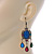 Multicoloured Acrylic Bead Chandelier Earrings In Antique Gold Tone - 75mm L - view 5