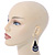 Black Enamel With Glitter Teardrop Earrings In Silver Tone - 65mm L - view 3
