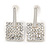 Silver Tone Crystal Square Drop Earrings - 22mm L - view 7