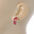 C Shape Red Crystal Drop Earrings In Silver Tone - 20mm L - view 8