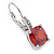 Pear Cut Red CZ/ Clear Crystal Drop Earrings In Rhodium Plating With Leverback Closure - 30mm L - view 4
