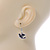 Small Dove Bird Drop Earrings In Silver Tone - 30mm L - view 3