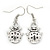 Small Ladybug Drop Earrings In Silver Tone - 30mm L - view 6