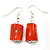 Chunky Coral Drop Earrings In Silver Tone - 40mm L - view 5