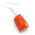 Chunky Coral Drop Earrings In Silver Tone - 40mm L - view 4