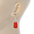 Chunky Coral Drop Earrings In Silver Tone - 40mm L - view 3