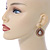 Bead, Crystal Teardrop Earrings with Leverback Closure In Gold Tone (White, Coral, Brown) - 40mm L - view 2