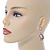Pearl, Crystal Bead Drop Earrings In Gold Plating (Pink, White, Purple) - 50mm L - view 2