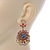 Boho Style Crystal Bead, Lacy Floral Drop Earrings In Gold Tone - 50mm L - view 6