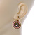 Boho Style Bead, Crystal Round Drop Earrings with Leverback Closure In Gold Tone (Pink, Grey) - 30mm L - view 5