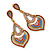 Boho Style Multicoloured Bead, Crystal Shandelier Earrings In Gold Tone - 75mm L - view 6