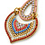 Boho Style Multicoloured Bead, Crystal Shandelier Earrings In Gold Tone - 75mm L - view 3