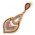 Boho Style Multicoloured Bead, Crystal Shandelier Earrings In Gold Tone - 75mm L - view 7