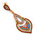 Boho Style Multicoloured Bead, Crystal Shandelier Earrings In Gold Tone - 75mm L - view 8