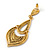 Boho Style Multicoloured Bead, Crystal Shandelier Earrings In Gold Tone - 75mm L - view 4