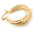 Small Crystal Twisted Hoop Earrings In Gold Plating - 23mm D - view 5