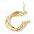 Small Crystal Twisted Hoop Earrings In Gold Plating - 23mm D - view 3