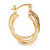 Small Crystal Twisted Hoop Earrings In Gold Plating - 23mm D - view 4