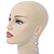 Bridal/ Prom Luxury Clear Swarovski Elements Crystal, Glass Pearl Drop Earrings In Rhodium Plating - 75mm L - view 2