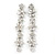 Bridal/ Prom Luxury Clear Crystal Floral Drop Earrings In Rhodium Plating - 90mm L