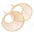 Oversized Gold Tone Wire Hoop Earrings - 10cm L