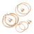 Versatile Set Of 3 Pair Hoop 60mm, 60mm, 35mm & 3 Pair Of 8mm Ball Stud Earrings In Gold Tone - view 8