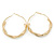 60mm Large Twisted Spring Hoop Earrings In Gold Tone Metal - view 8