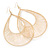 Oversized Gold Tone Wire Teardrop Hoop Earrings - 12.5cm L - view 6
