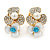 Crystal, Pearl Double Flower Clip On Earrings In Gold Plating - 25mm L - view 3